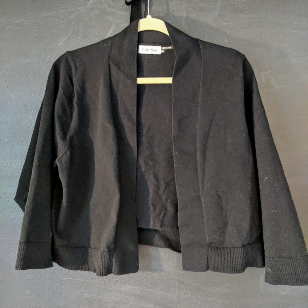 Black plus-size Calvin Klein shrug